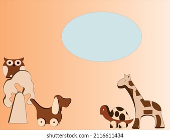 background for logo, icon for eco toys made of wood, giraffe
wooden Toys