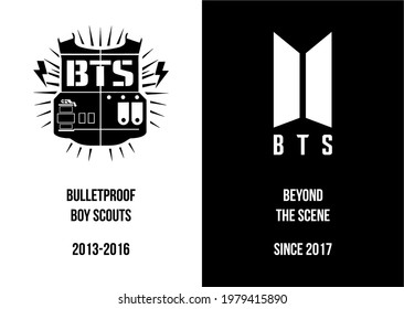 Background with logo of K-Pop group BTS