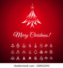 background with the logo of a tree, set of icons tree, card with tree