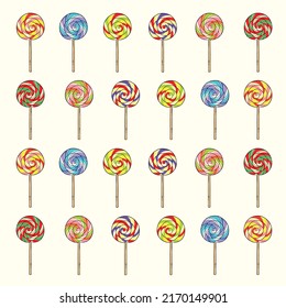 Background Lollipop. Perfect for practicing coloring, drawing, printing, wallpaper, prints, cards, etc.
