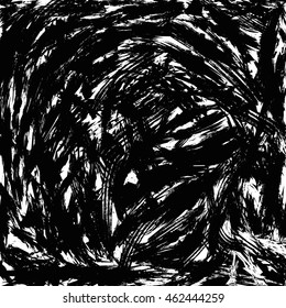 Background with lots of disordered brush strokes. Grunge style. Black-and-white color. opacity mask or irregularities for the texture. Vector illustration. EPS 8.