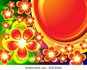 Background with lots of flowers and place for text. Eps 10