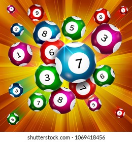 Background of lottery balls, vector illustration