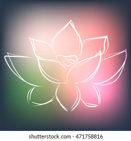 Background with lotus in modern interesting colors, vector illustration. Can be used as greeting or invitation card