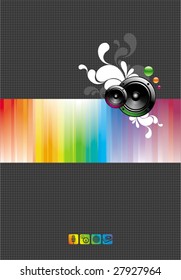 Background with loudspeakers