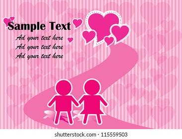 Background with love couple and copy space concept background for valentine day.