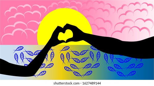 Background love illustration for wallpaper, this is vector symbol of love