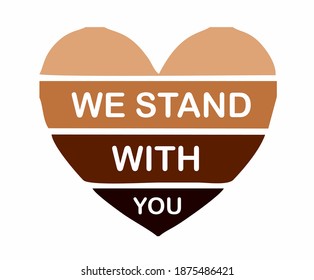 background love with the words we stand with you