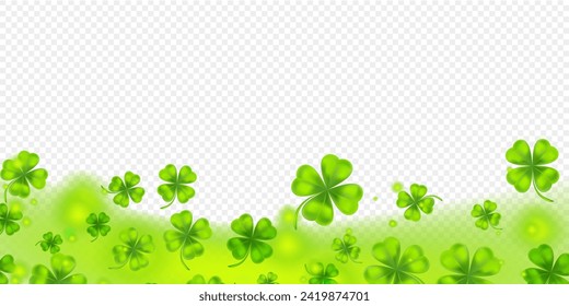 Background with lucky clover leaves in realistic style.  Beautiful artwork with gradient mesh. 