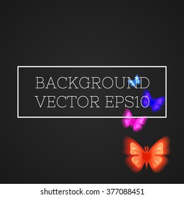 Background with luminous butterflies in the corner(illustration vector eps10)