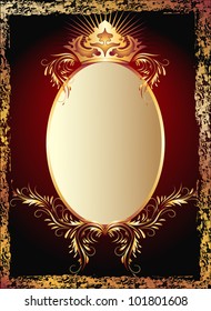 Background with luxurious copper ornament and crown