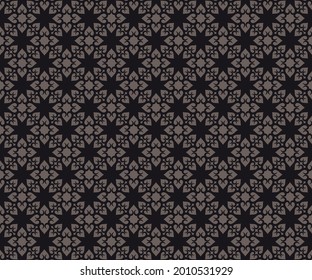 Background with luxury black color seamless pattern in simple batik style. Vector retro illustration. Ideal for printing on fabric or paper for wallpaper, textiles, wrapping.