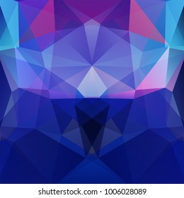 Background made of blue, pink, purple triangles. Square composition with geometric shapes. Eps 10