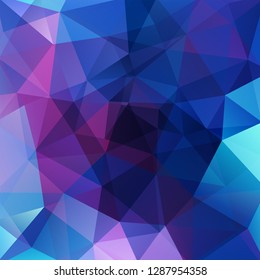 Background made of blue, pink, purple triangles. Square composition with geometric shapes. Eps 10