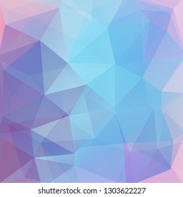 Background made of blue, pink, purple triangles. Square composition with geometric shapes. Eps 10
