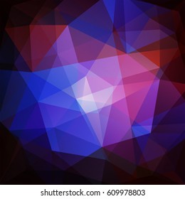 Background made of blue, purple, black triangles. Square composition with geometric shapes. Eps 10