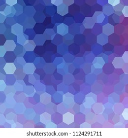 Background made of blue, purple hexagons. Square composition with geometric shapes. Eps 10
