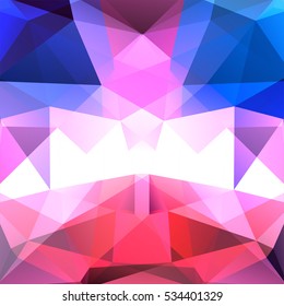 Background made of blue, white, pink triangles.  Square composition with geometric shapes. Eps 10