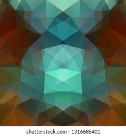 Background made of brown, blue triangles. Square composition with geometric shapes. Eps 10