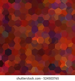 Background made of brown, orange hexagons.  Square composition with geometric shapes. Eps 10