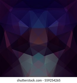 Background made of dark purple triangles.  Square composition with geometric shapes. Eps 10