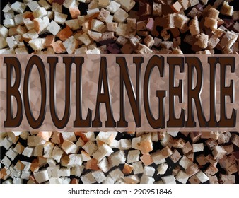 Background made of dice roasted bread