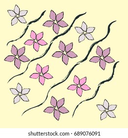 Background made of five floral lines