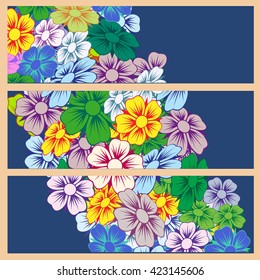 Fondo de flores y plantas. Hierbas y flores. Botánica. 