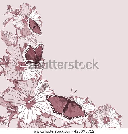 Background made up of flowers and plants. Herbs and flowers. Botany. 