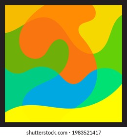 Un fondo hecho con formas libres y colores diferentes, luego combinado con el modo de luz dura