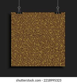 Background made gold sequins, glitters, sparkles, paillettes. Vector template luxury poster with sparkling sequins, glitter gradient dots. Background bright circle mosaic for festive holiday disco
