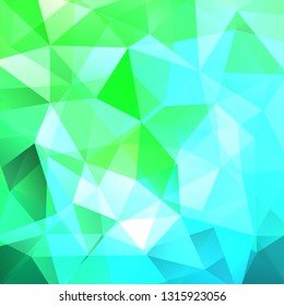Background made of green, blue triangles. Square composition with geometric shapes. Eps 10