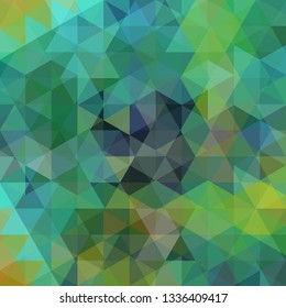 Background made of green, blue triangles. Square composition with geometric shapes. Eps 10