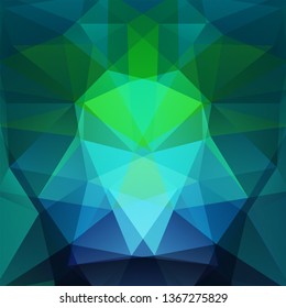 Background made of green, blue triangles. Square composition with geometric shapes. Eps 10
