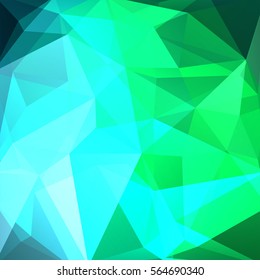 Background made of green, blue  triangles. Square composition with geometric shapes. Eps 10.