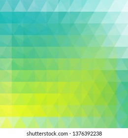 Background made of green, blue, yellow triangles. Square composition with geometric shapes. Eps 10