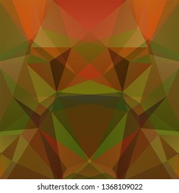 Background made of green, brown, orange triangles. Square composition with geometric shapes. Eps 10