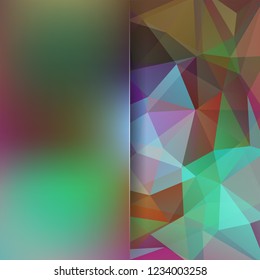 Background made of green, brown triangles. Square composition with geometric shapes and blur element. Eps 10