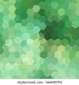 Background made of green hexagons. Square composition with geometric shapes. Eps 10.