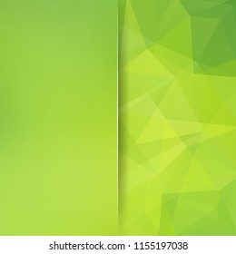 Background made of green triangles. Square composition with geometric shapes and blur element. Eps 10