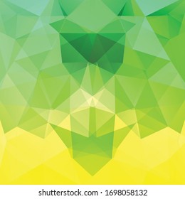 Fondo hecho de triángulos verdes y amarillos. Composición cuadrada con formas geométricas. Eps 10