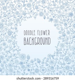 background made of hand drawn floral elements, vector illustration