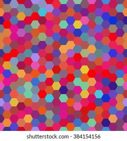 Antecedentes de hexágonos. Fondo colorido y sin resplandor. Composición cuadrada con formas geométricas. 