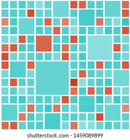 The background is made of multicolored squares. Vector illustration