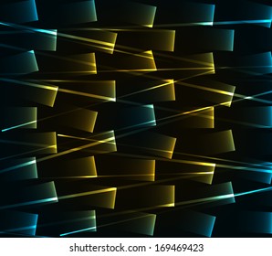 The background made out of lightning rectangles and rays / The abstract lightning background / The mystery