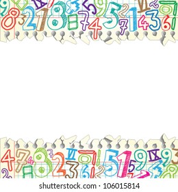 Background made of papers with colorful numbers