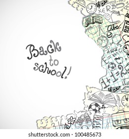 Background made of papers with school symbols