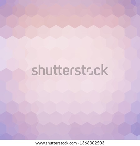 Background made of pastel pink hexagons. Square composition with geometric shapes. Eps 10