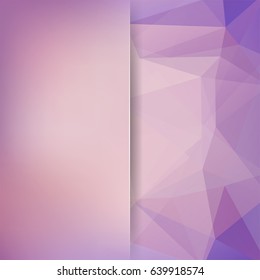 Background made of pastel pink triangles. Square composition with geometric shapes and blur element. Eps 10