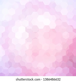 Background made of pastel pink, white hexagons. Square composition with geometric shapes. Eps 10